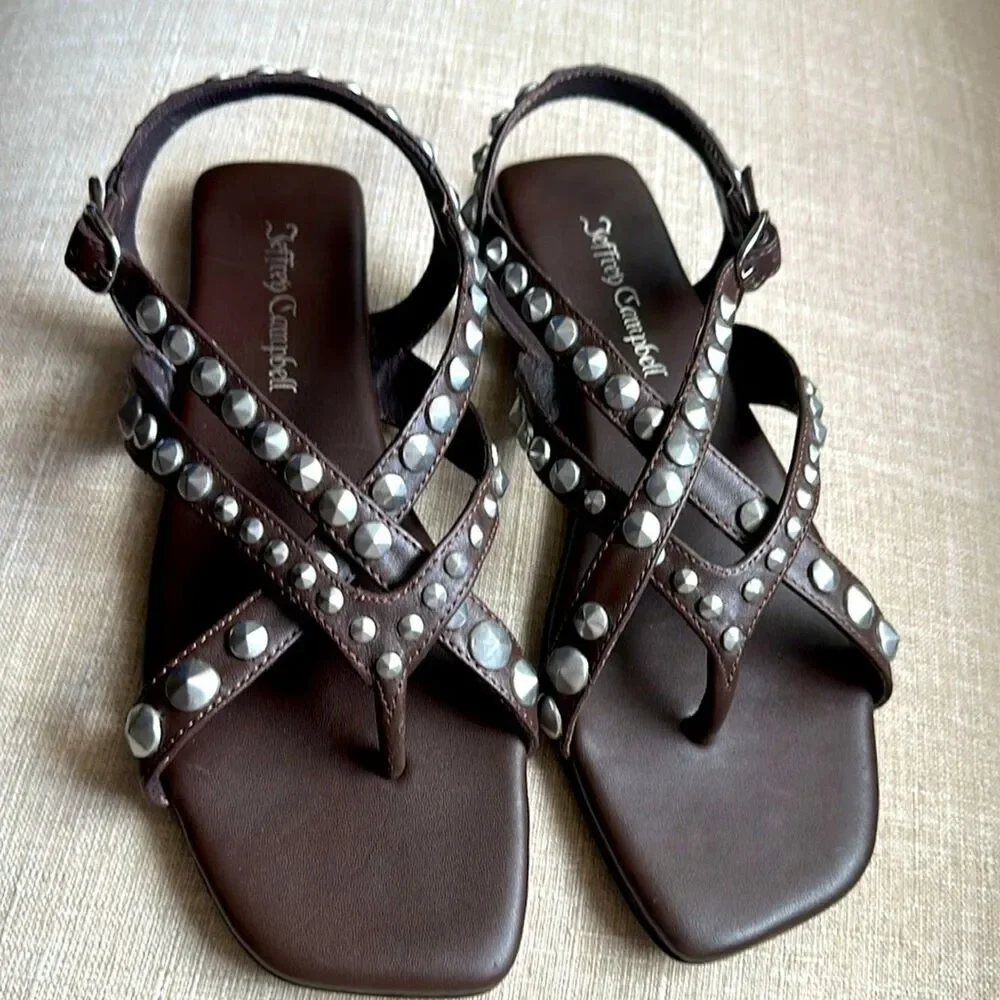 Anthropologie Women US 7 Jeffrey Campbell Sandals Brown NWOT